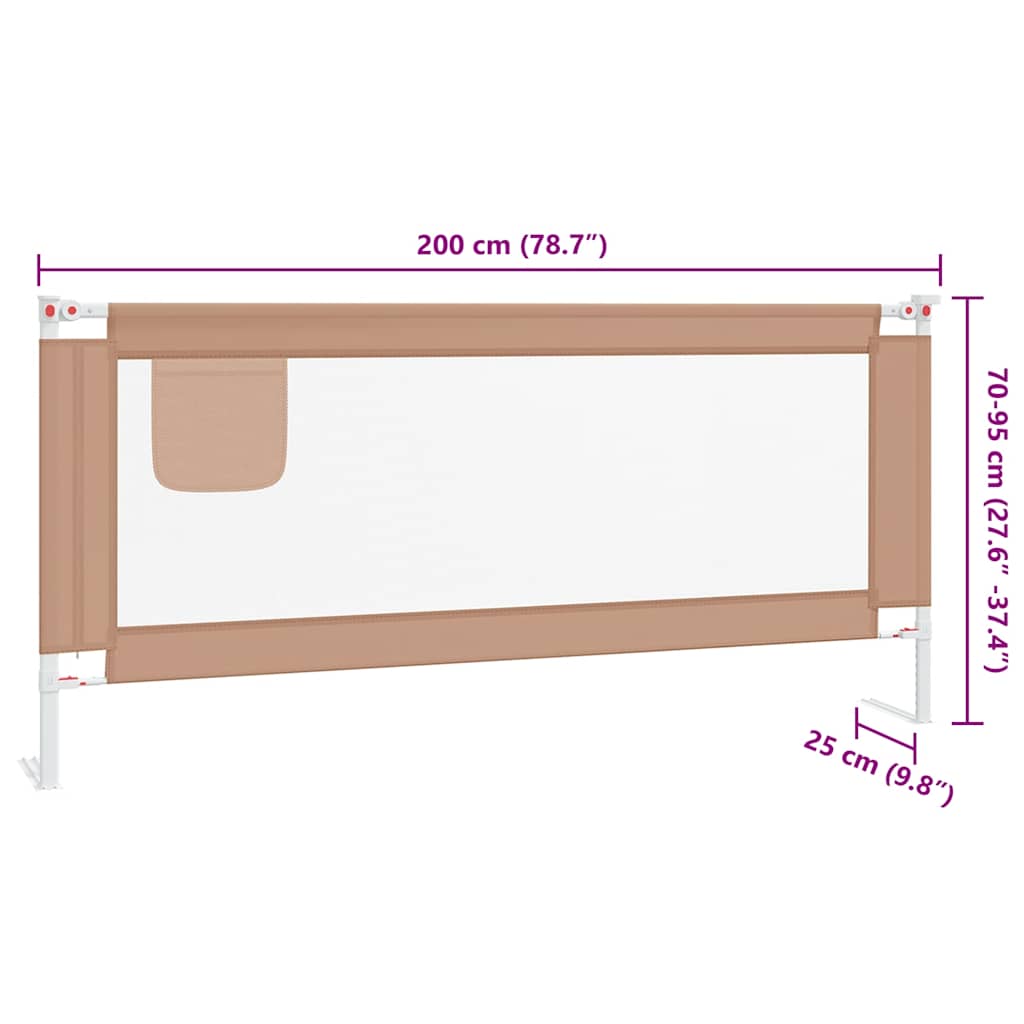 Sponda Letto di Sicurezza per Bambini Talpa 200x25cm in Tessuto
