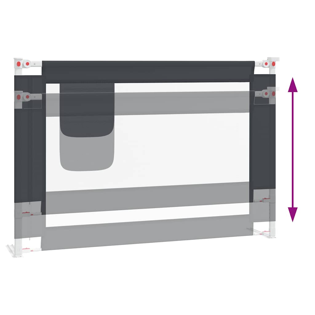 Sponda Letto Sicurezza Bambini Grigio Scuro 100x25 cm Tessuto - homemem39