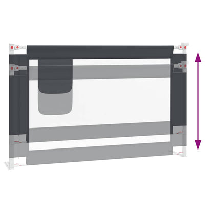 Sponda Letto Sicurezza Bambini Grigio Scuro 120x25 cm Tessuto | homemem39