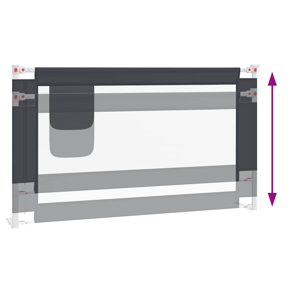 Sponda Letto Sicurezza Bambini Grigio Scuro 140x25 cm Tessuto - homemem39