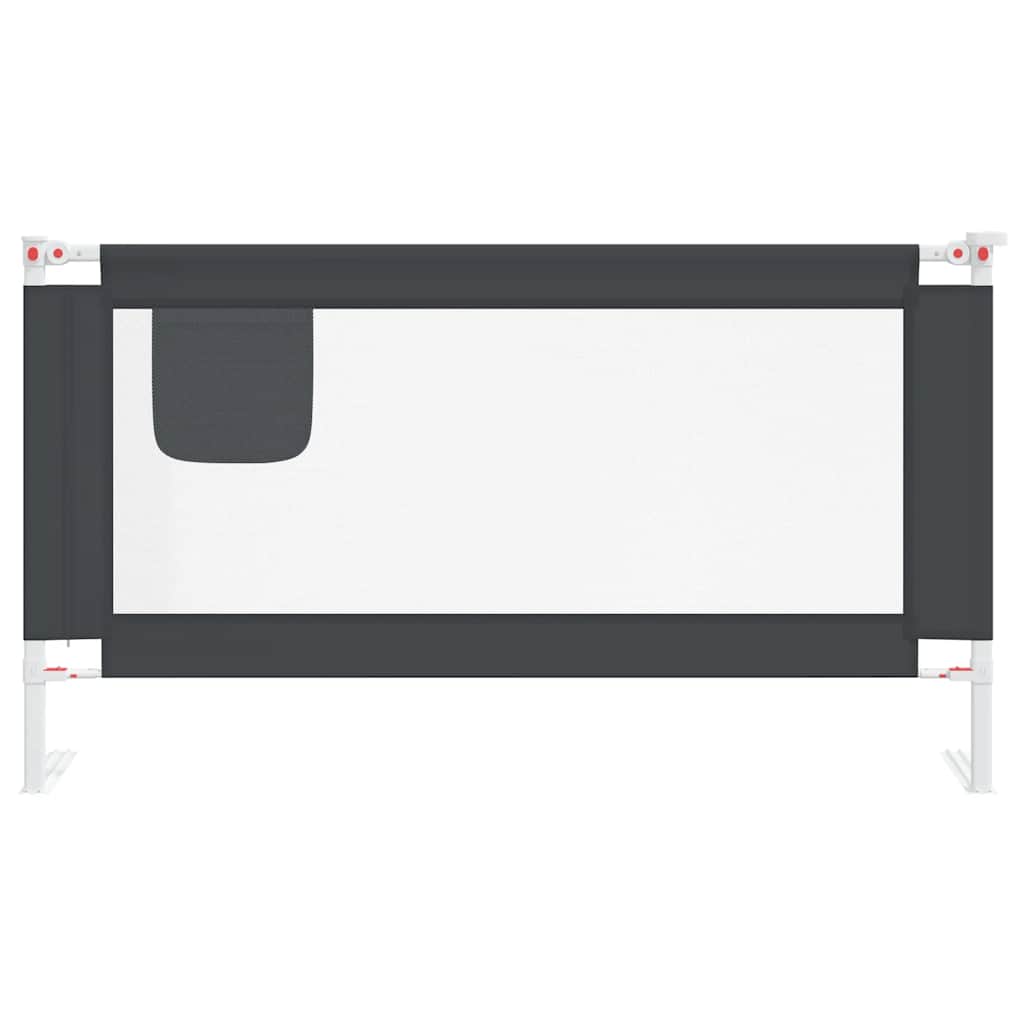 Sponda Letto Sicurezza Bambini Grigio Scuro 150x25 cm Tessuto