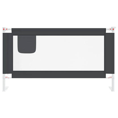 Sponda Letto Sicurezza Bambini Grigio Scuro 150x25 cm Tessuto