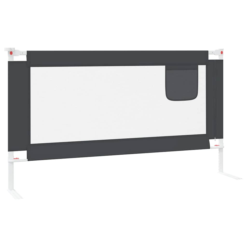 Sponda Letto Sicurezza Bambini Grigio Scuro 150x25 cm Tessuto