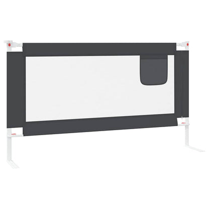 Sponda Letto Sicurezza Bambini Grigio Scuro 150x25 cm Tessuto