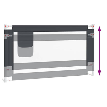 Sponda Letto Sicurezza Bambini Grigio Scuro 150x25 cm Tessuto