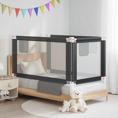 Sponda Letto Sicurezza Bambini Grigio Scuro 150x25 cm Tessuto