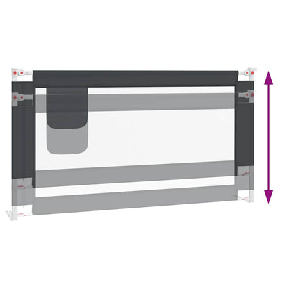 Sponda Letto Sicurezza Bambini Grigio Scuro 160x25 cm Tessuto | homemem39