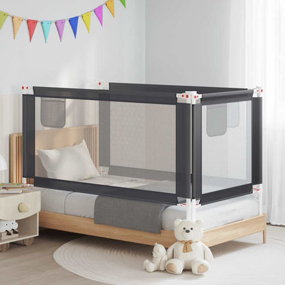 Sponda Letto Sicurezza Bambini Grigio Scuro 160x25 cm Tessuto