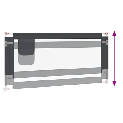 Sponda Letto Sicurezza Bambini Grigio Scuro 190x25 cm Tessuto | homemem39