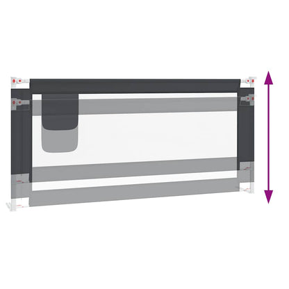 Sponda Letto Sicurezza Bambini Grigio Scuro 200x25 cm Tessuto