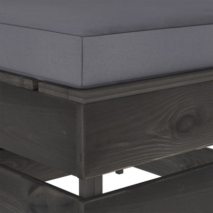 Divano Centrale Modulare con Cuscini in Legno Impregnato Grigio | homemem39