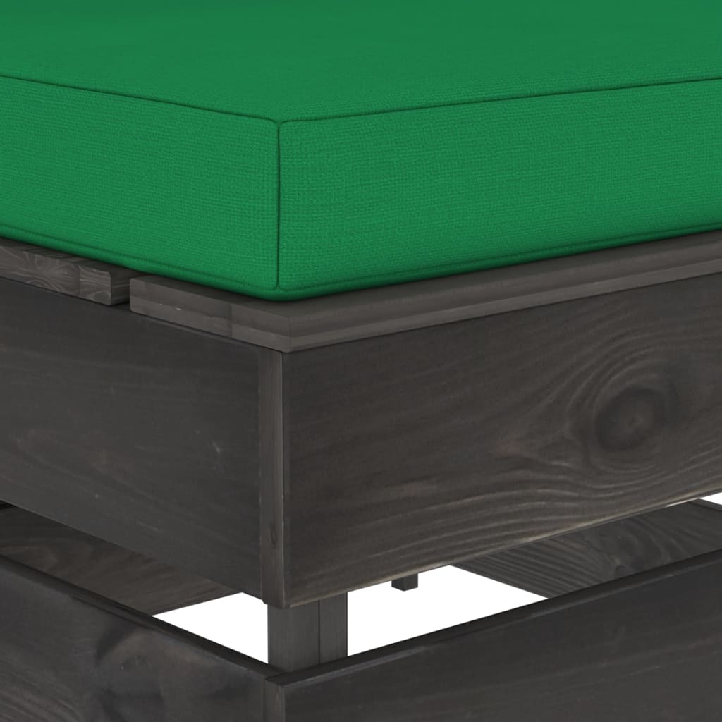 Divano Centrale Modulare con Cuscini in Legno Impregnato Grigio | homemem39