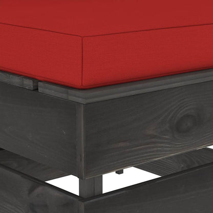 Divano Centrale Modulare con Cuscini in Legno Impregnato Grigio