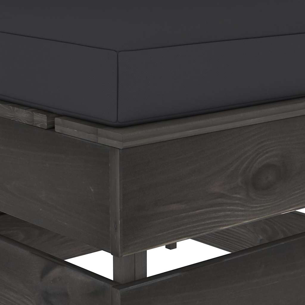 Divano Centrale Modulare con Cuscini in Legno Impregnato