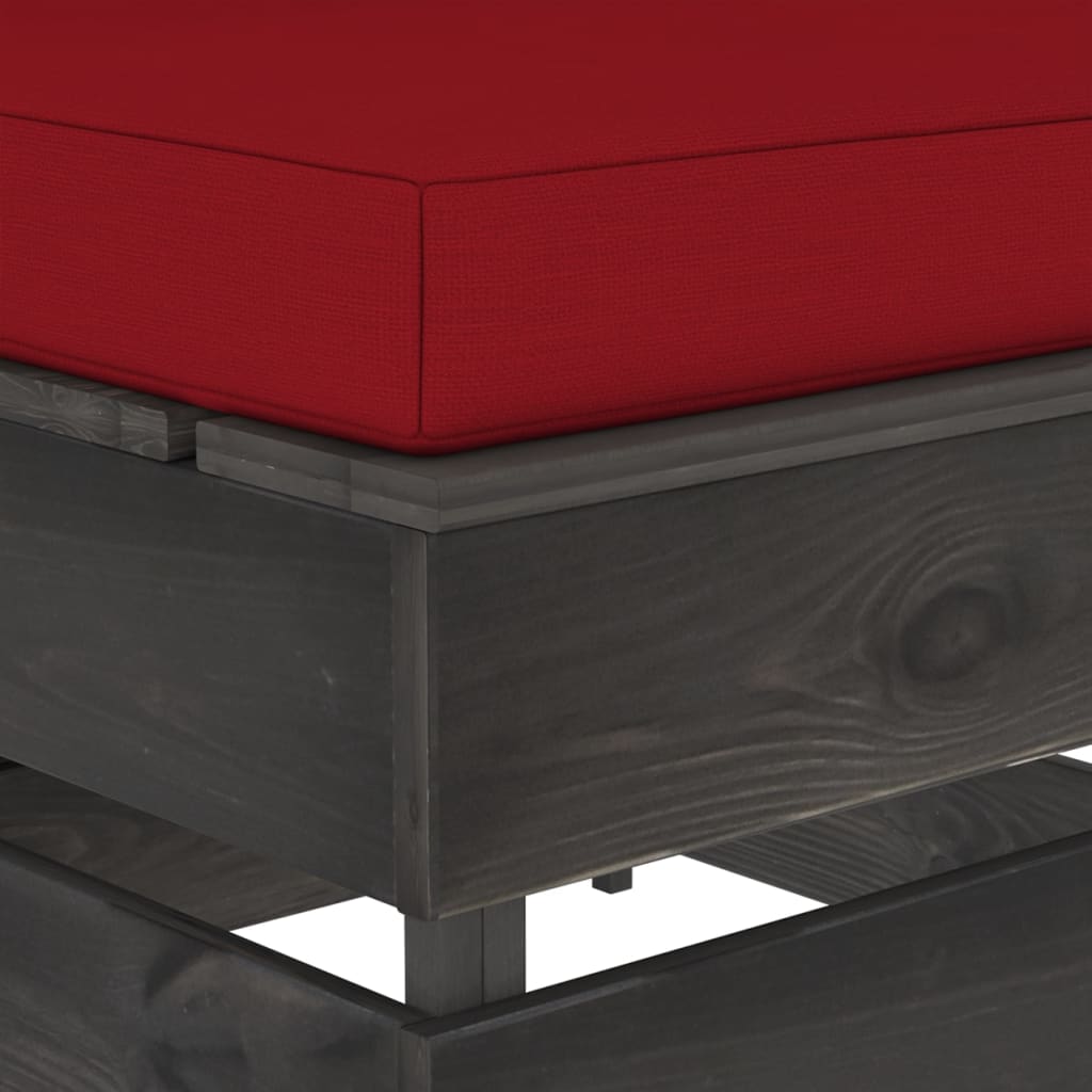 Divano Centrale Modulare con Cuscini in Legno Impregnato Grigio | homemem39