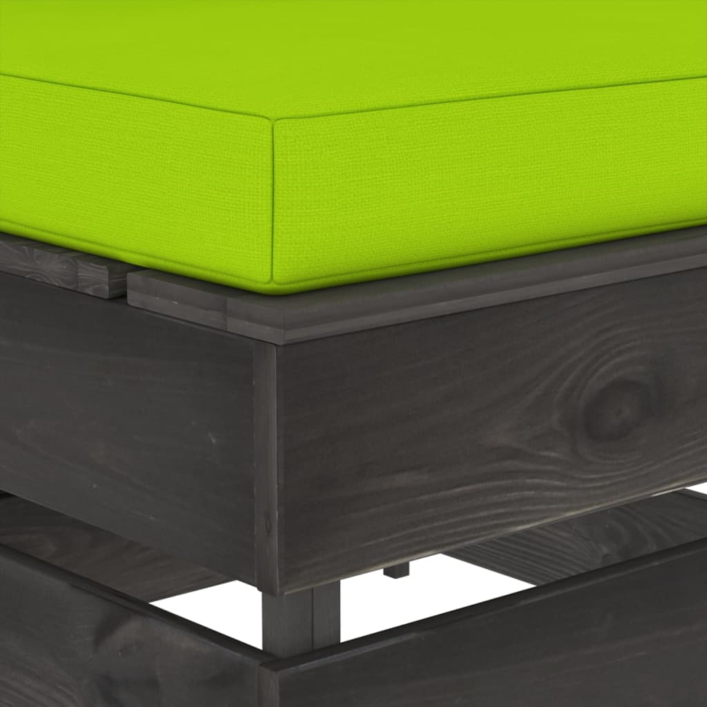 Divano Centrale Modulare con Cuscini in Legno Impregnato Grigio | homemem39
