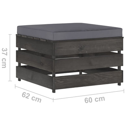 Set Salotto da Giardino 2pz con Cuscini Legno Impregnato Grigio | homemem39