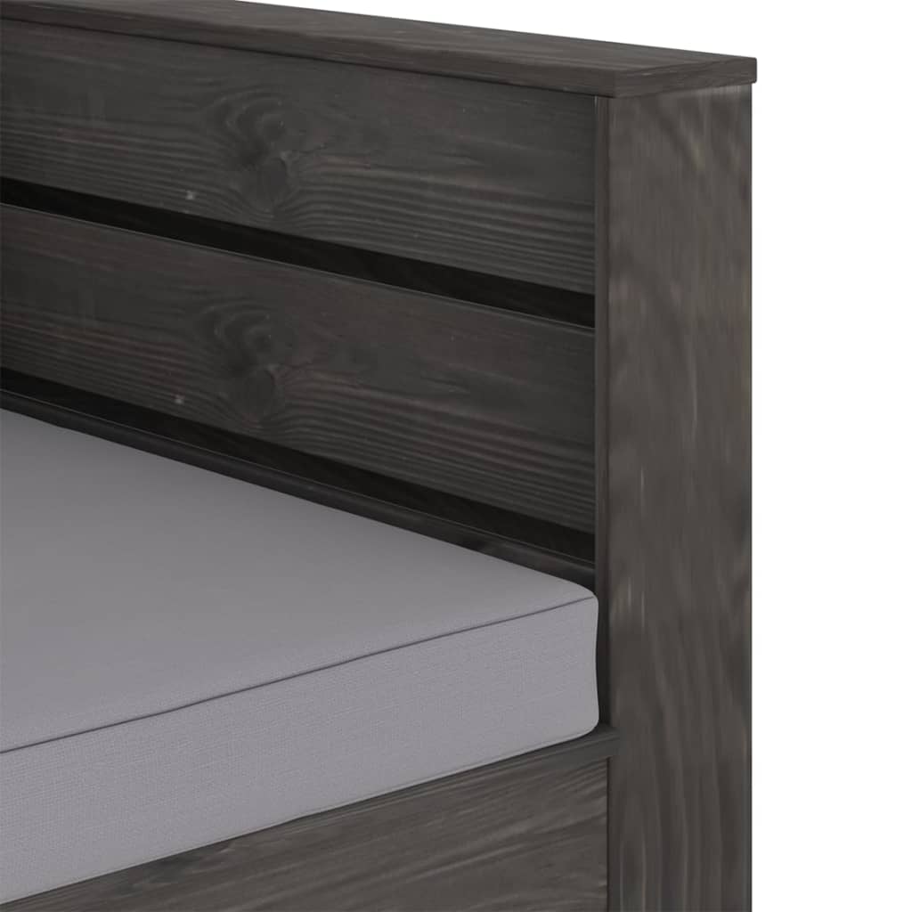 Set Salotto da Giardino 2pz con Cuscini Legno Impregnato Grigio | homemem39