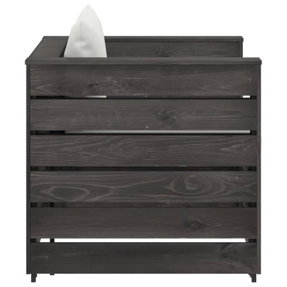 Set Salotto da Giardino 2pz con Cuscini Legno Impregnato Grigio - homemem39