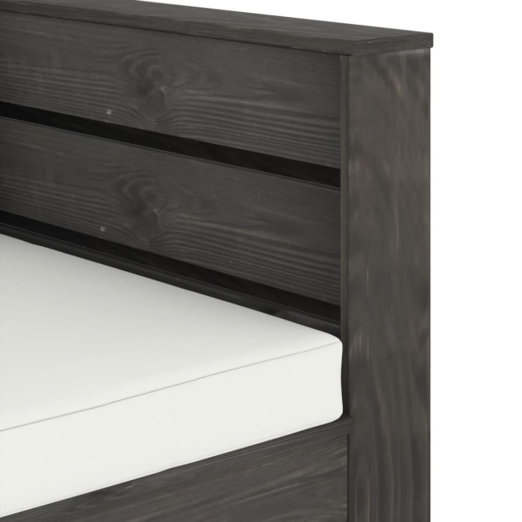 Set Salotto da Giardino 2pz con Cuscini Legno Impregnato Grigio | homemem39