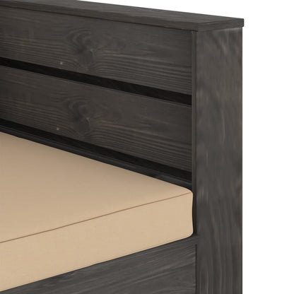 Set Salotto da Giardino 2pz con Cuscini Legno Impregnato Grigio | homemem39
