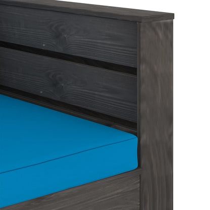 Set Salotto da Giardino 2pz con Cuscini Legno Impregnato Grigio | homemem39