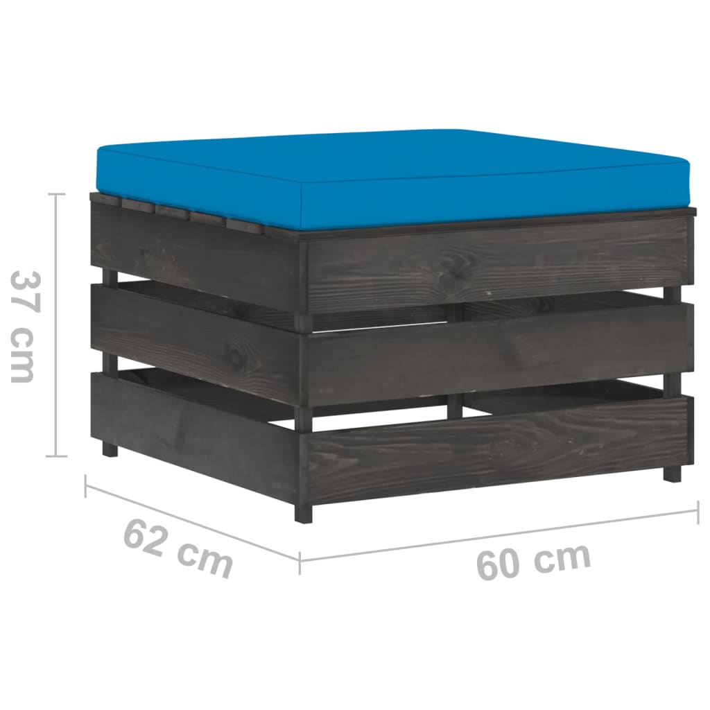 Set Salotto da Giardino 2pz con Cuscini Legno Impregnato Grigio | homemem39