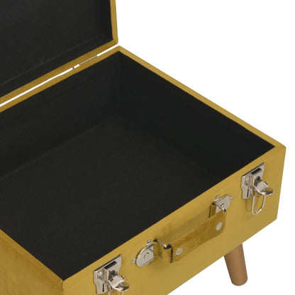 Sgabello con Contenitore 40 cm Giallo Senape in Velluto - homemem39