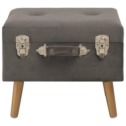 Sgabello con Contenitore 40 cm in Velluto Grigio | homemem39