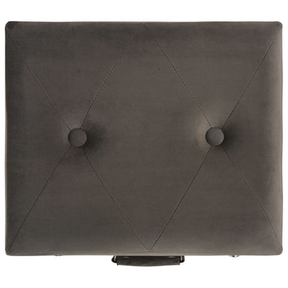 Sgabello con Contenitore 40 cm in Velluto Grigio - homemem39