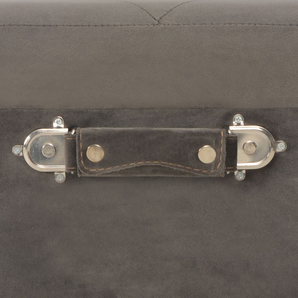 Sgabello con Contenitore 40 cm in Velluto Grigio | homemem39