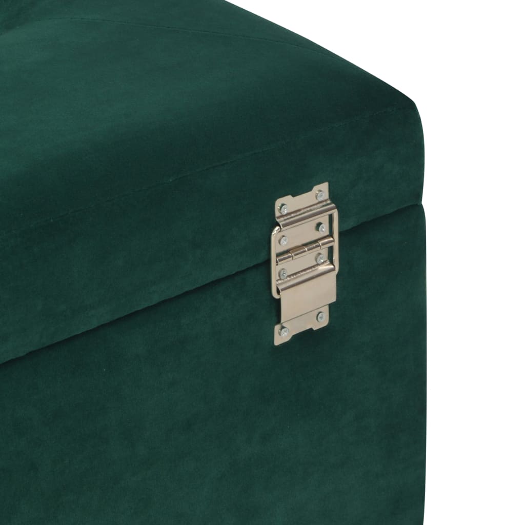 Panca con Vano Portaoggetti 80 cm Verde in Velluto | homemem39