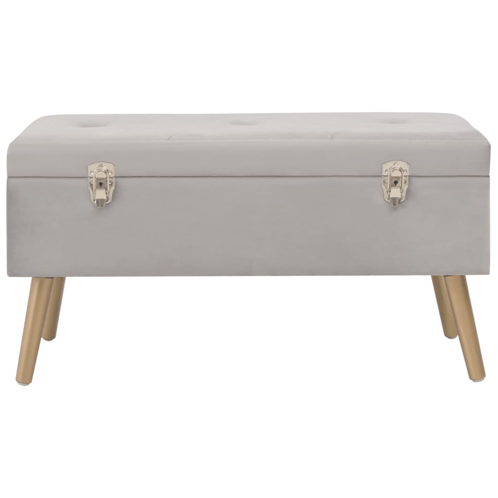 Panca con Vano Portaoggetti 80 cm Grigio in Velluto | homemem39