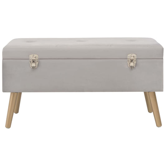 Panca con Vano Portaoggetti 80 cm Grigio in Velluto | homemem39