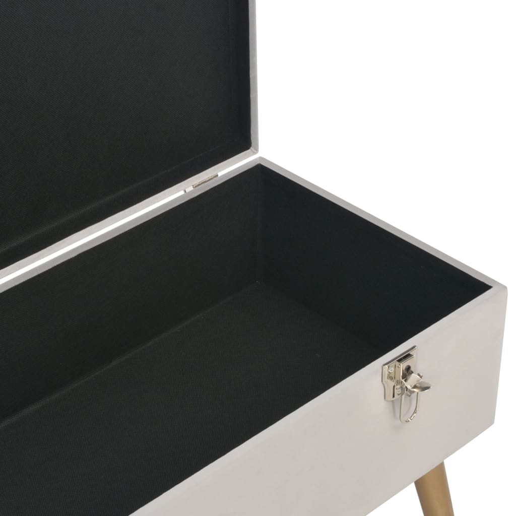 Panca con Vano Portaoggetti 80 cm Grigio in Velluto | homemem39