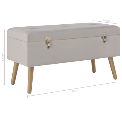 Panca con Vano Portaoggetti 80 cm Grigio in Velluto | homemem39