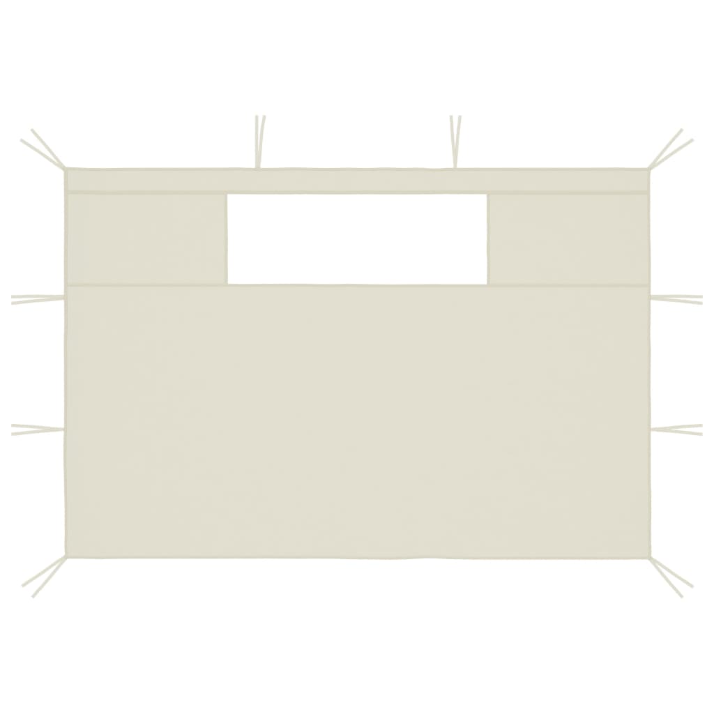 Pareti con Finestre per Gazebo 2 pz Crema - homemem39