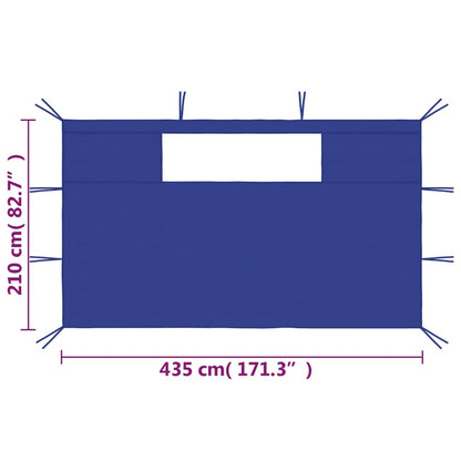 Pareti con Finestre per Gazebo 2 pz Blu - homemem39