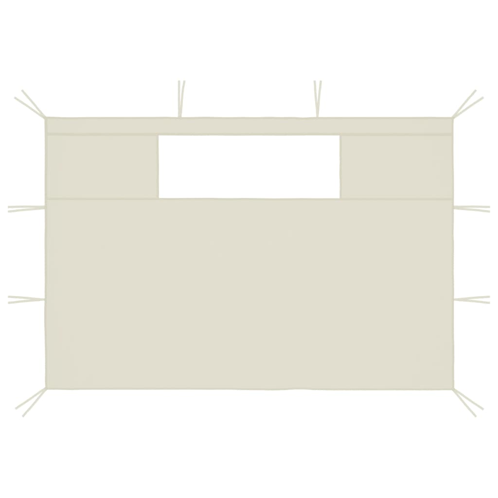 Pareti con Finestre per Gazebo 2 pz Crema