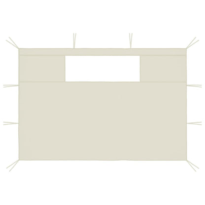 Pareti con Finestre per Gazebo 2 pz Crema