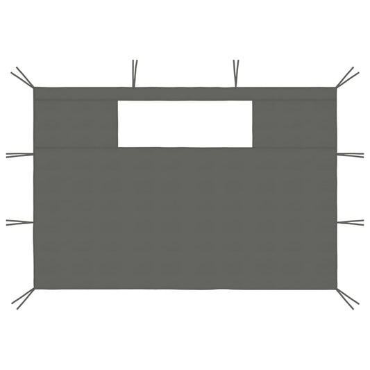 Pareti con Finestre per Gazebo 2 pz Antracite