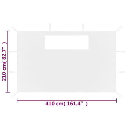 Pareti con Finestre per Gazebo 2 pz Bianche - homemem39