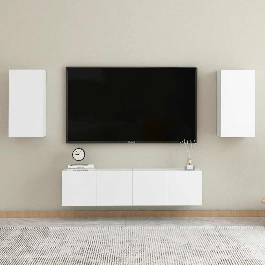 Mobile Porta TV Bianco 30,5x30x60 cm in Legno Multistrato - homemem39