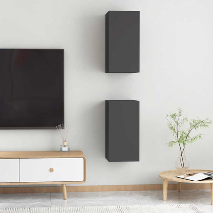 Mobili TV 2 pz Grigi 30,5x30x60 cm in Legno Multistrato - homemem39