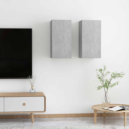 Mobili TV 2pz Grigio Cemento 30,5x30x60 cm Legno Multistrato | homemem39
