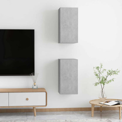 Mobili TV 2pz Grigio Cemento 30,5x30x60 cm Legno Multistrato | homemem39