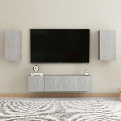Mobili TV 2pz Grigio Cemento 30,5x30x60 cm Legno Multistrato