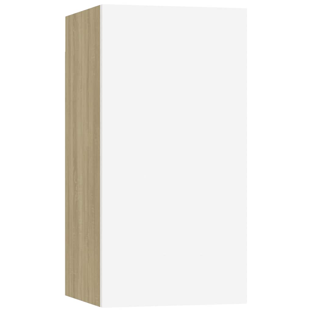 Mobile TV Bianco Rovere Sonoma 30,5x30x60 cm Legno Multistrato