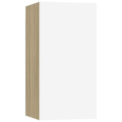 Mobile TV Bianco Rovere Sonoma 30,5x30x60 cm Legno Multistrato