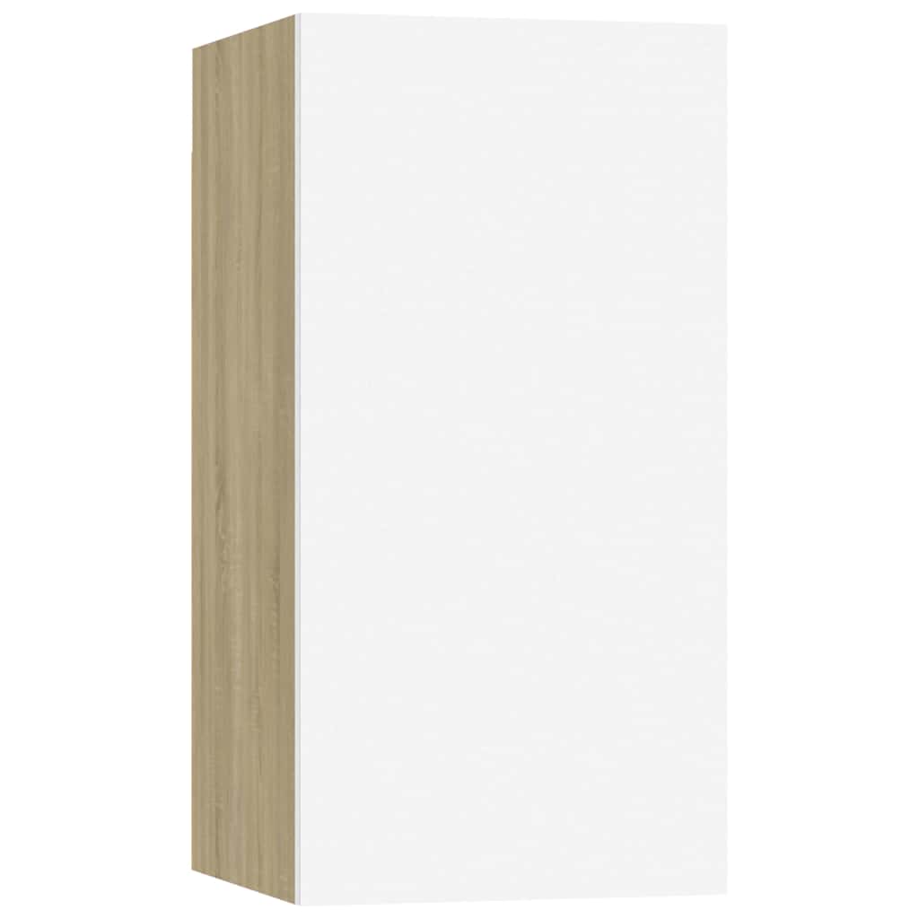 Mobile TV Bianco Rovere Sonoma 30,5x30x60 cm Legno Multistrato